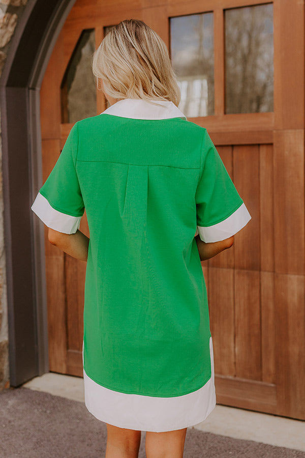 Country Club Brunch Mini Dress in Kelly Green S / kelly-green Country Club Brunch Mini Dress in Kelly Green S / kelly-green