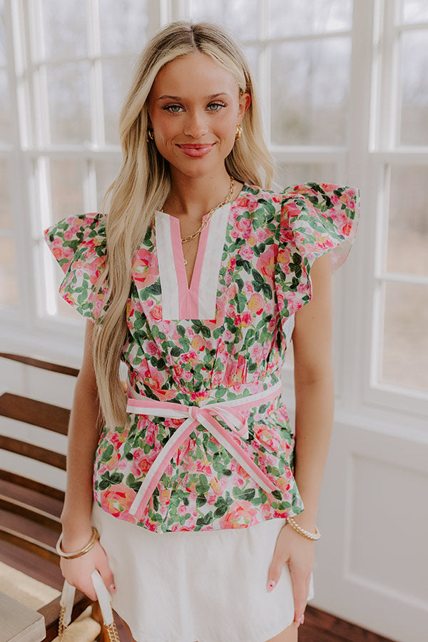 Rose Garden Dreaming Peplum Top