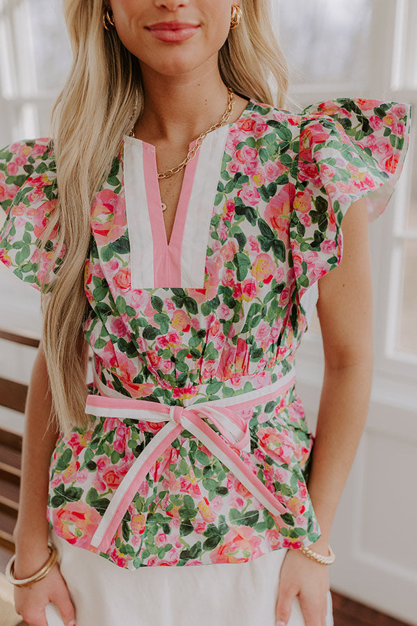 Rose Garden Dreaming Peplum Top