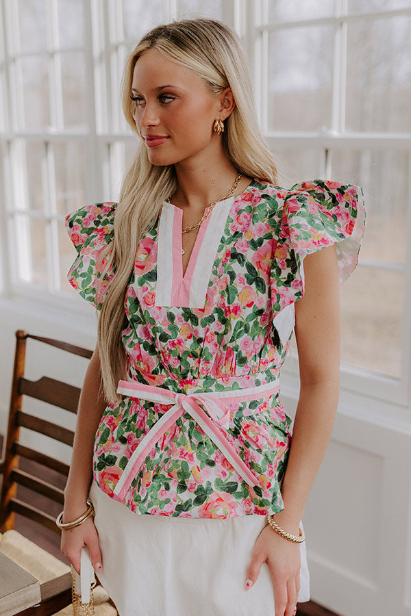 Rose Garden Dreaming Peplum Top