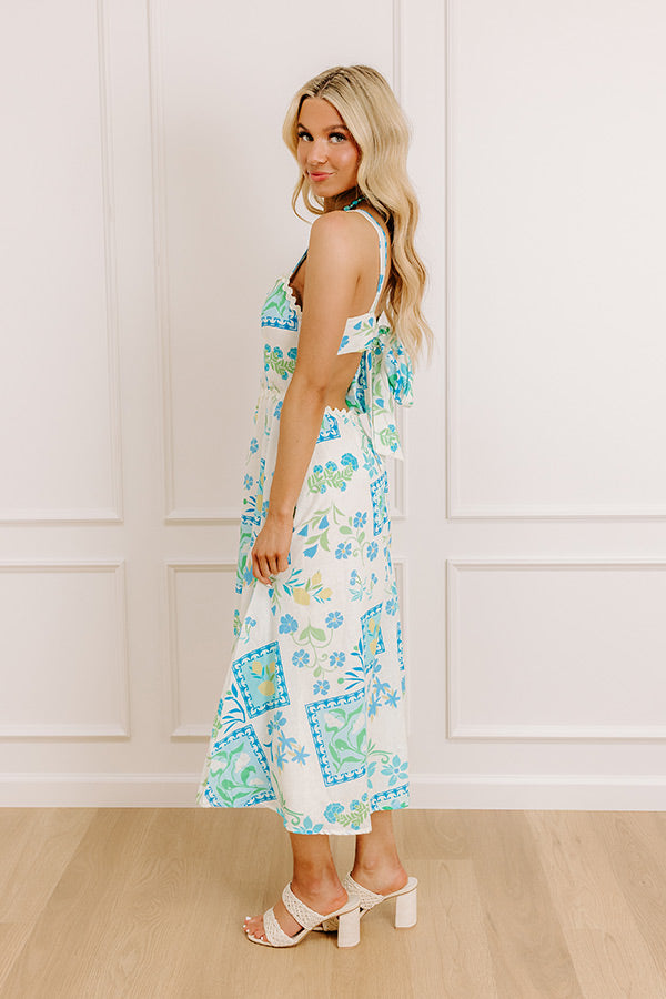 Coastal Charm Floral Midi Dress ocean-blue Margaritas Please Wide Leg Jumpsuit 