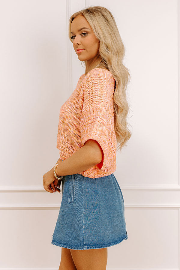 Sorbet On The Patio Knit Top in Coral