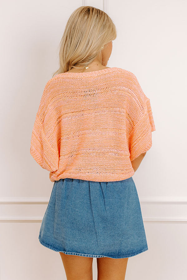 Sorbet On The Patio Knit Top in Coral