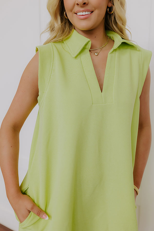 Coastal Dreamer Mini Dress in Lime Punch