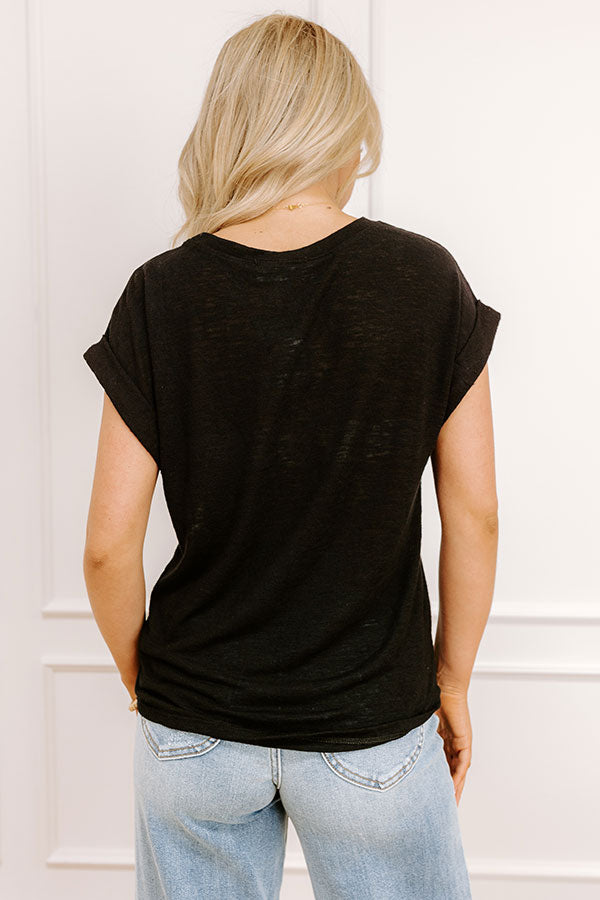 Casual Couture Knit Tee in Black   