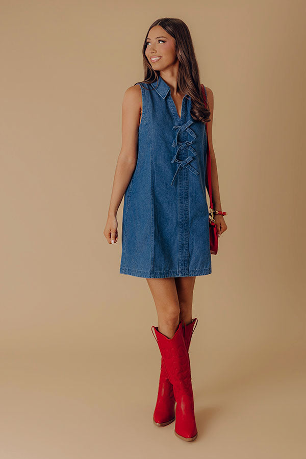 Picture Perfect Smile Denim Mini Dress Image - 1