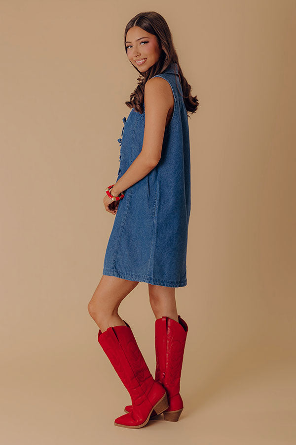 Picture Perfect Smile Denim Mini Dress Image - 2