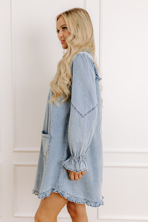 Pastry Shop Cutie Denim Mini Dress