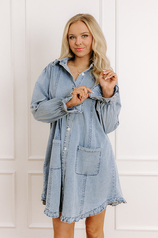 Pastry Shop Cutie Denim Mini Dress