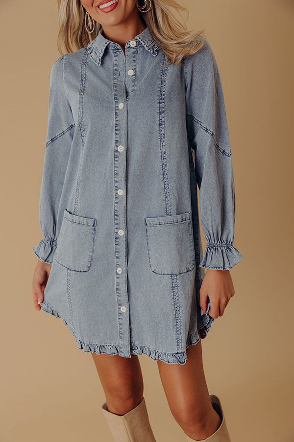 Pastry Shop Cutie Denim Mini Dress Image - 2