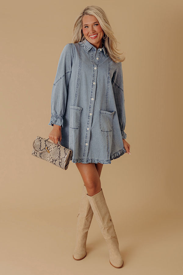 Pastry Shop Cutie Denim Mini Dress Image - 1