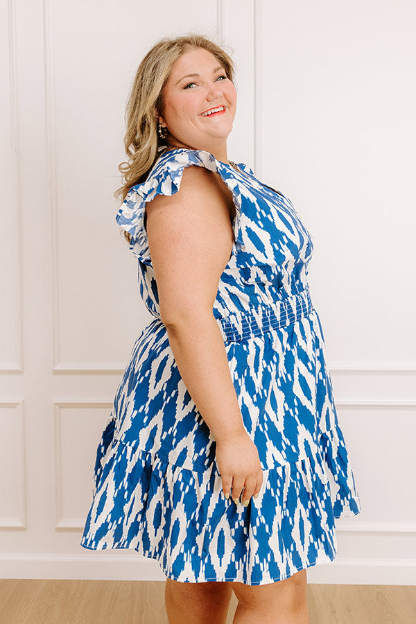 Mediterranean Dream Mini Dress Curves 2XL / Royal-Blue Mediterranean Dream Mini Dress Curves 2XL / Royal-Blue