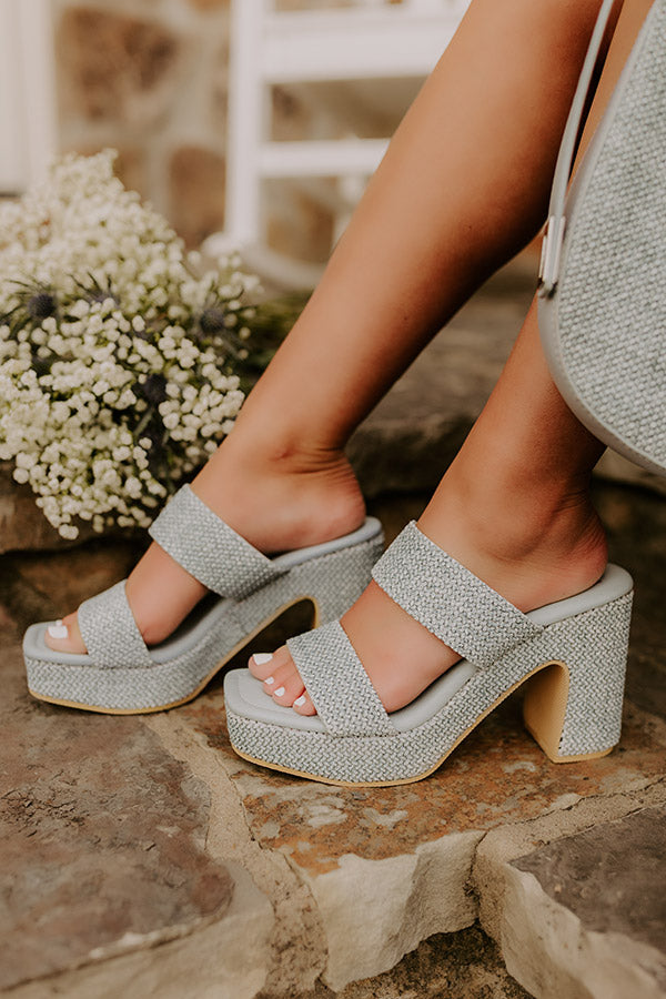 The Talia Woven Heel in Light Blue