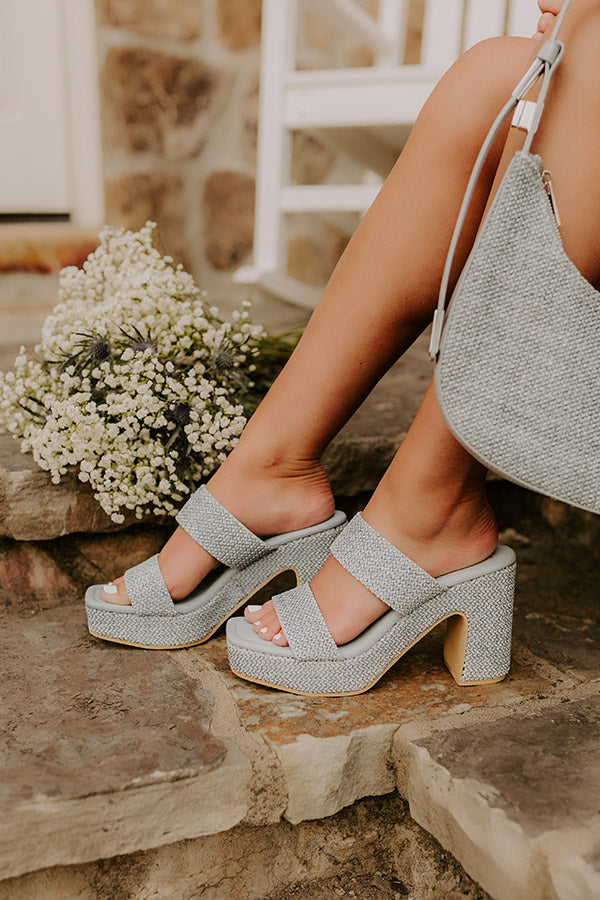 The Talia Woven Heel in Light Blue