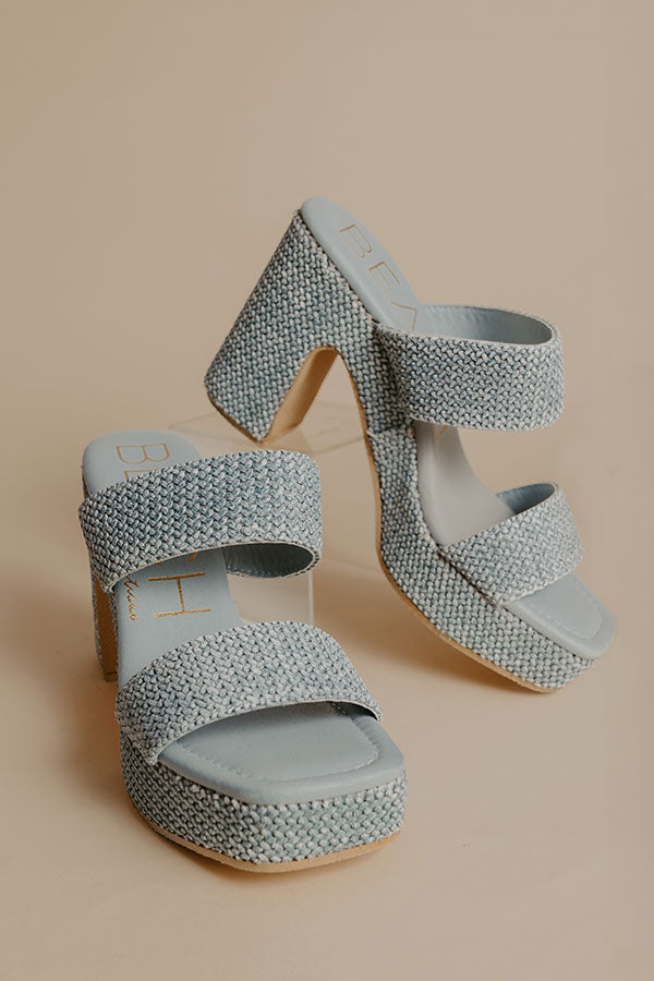 Gem Woven Platform Heel in Light Blue Image - 1