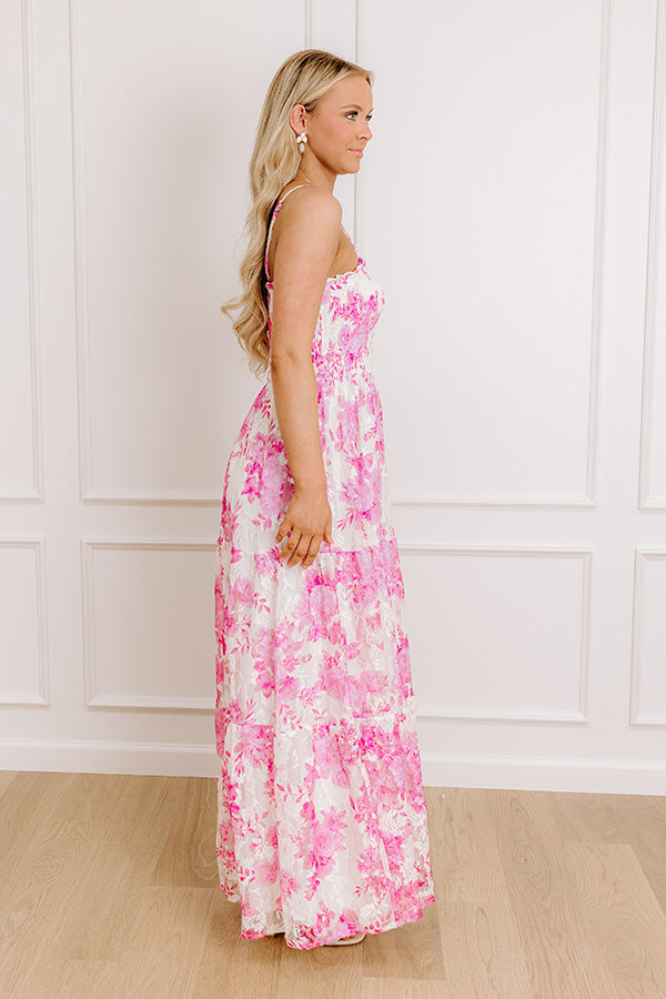 English Rose Smocked Lace Maxi Dress   