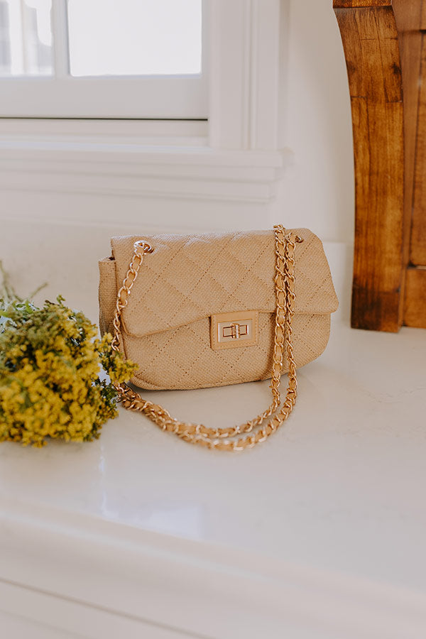 Couture Charm Woven Purse in Khaki