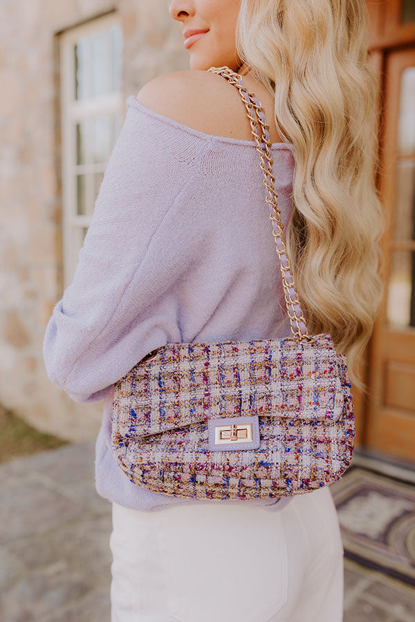 Couture Charm Tweed Purse in Lavender