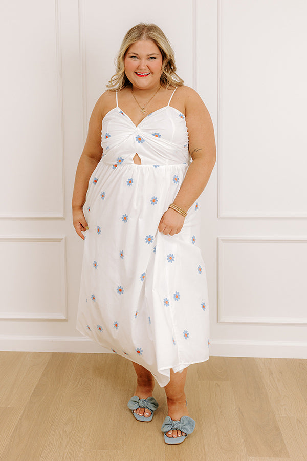 Daisy Does It Embroidered Maxi Dress Curves