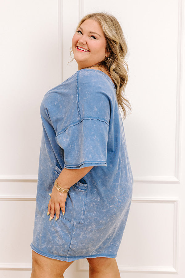 Easy To Style Vintage Wash Romper in Blue Curves