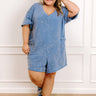 Easy To Style Vintage Wash Romper in Blue Curves Image - 1