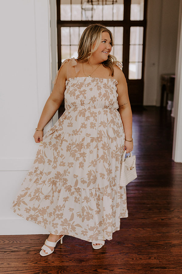 Happy Gatherings Floral Smocked Maxi Dress Curves