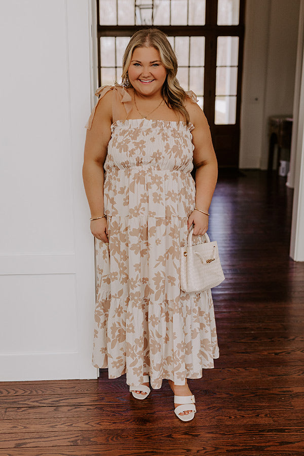 Happy Gatherings Floral Smocked Maxi Dress Curves