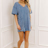 Easy To Style Vintage Wash Romper in Blue Image - 1