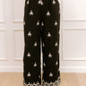  black Vacay Vibes High Waist Embroidered Wide Leg Pants 