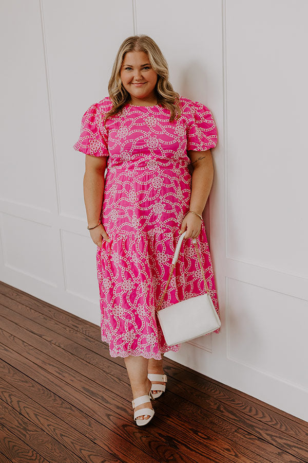 Sweet Surprise Eyelet Midi Dress Curves