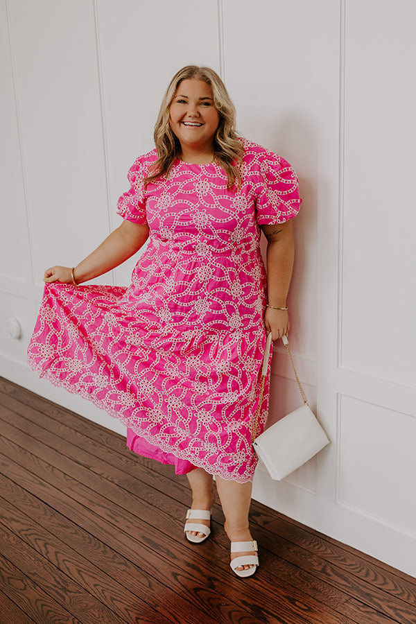 Sweet Surprise Eyelet Midi Dress Curves