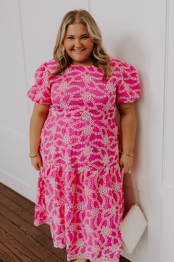 Sweet Surprise Eyelet Midi Dress Curves