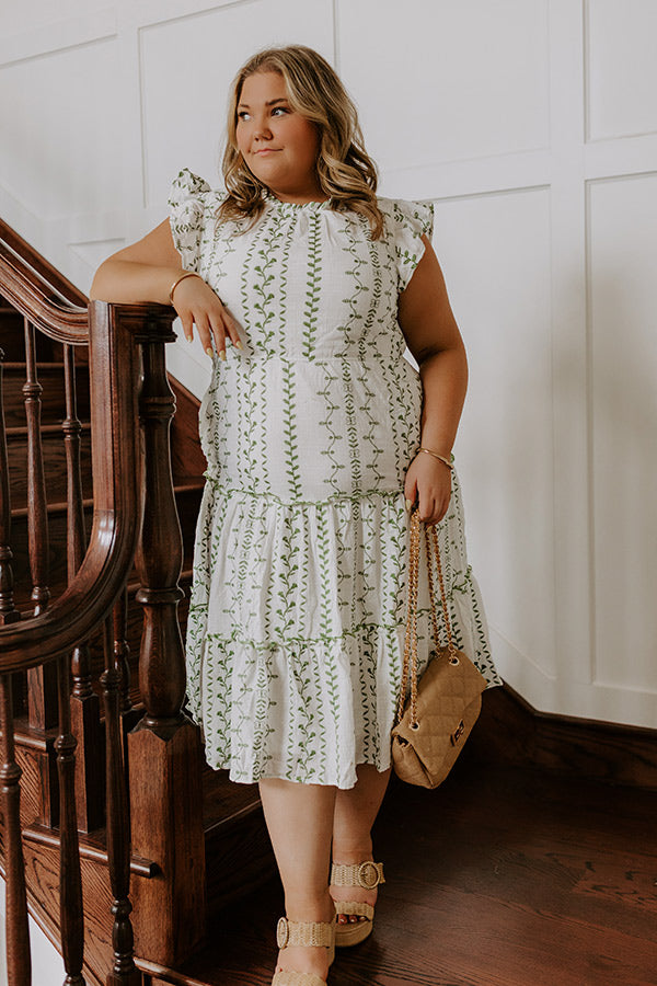 Ivy Lane Embroidered Midi Dress Curves