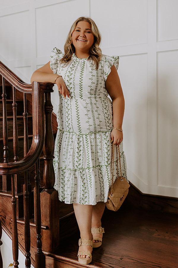 Ivy Lane Embroidered Midi Dress Curves