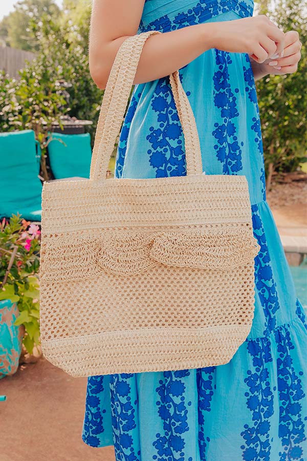 Beach Days Ahead Raffia Crochet Tote