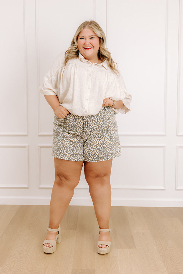 The Libby High Waist Leopard Shorts Curves   