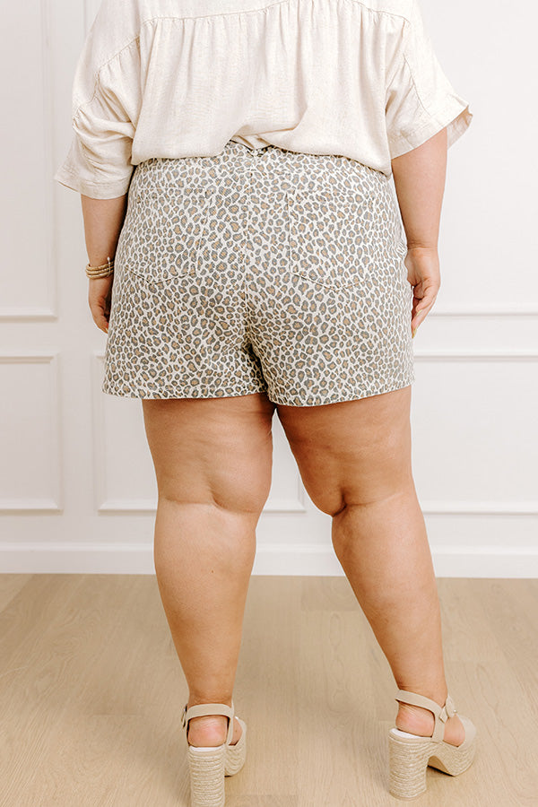 The Libby High Waist Leopard Shorts Curves   