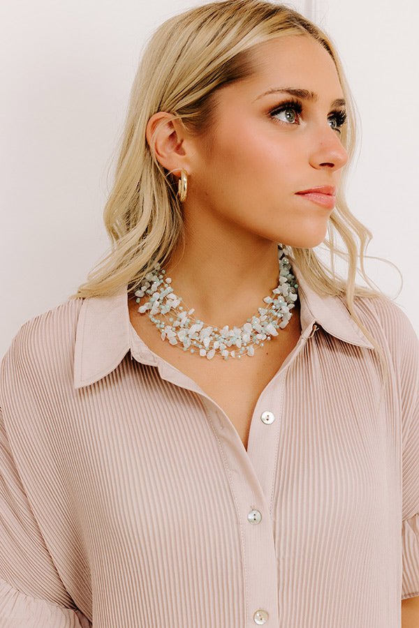 Simply Sweet Layered Necklace in Light Blue