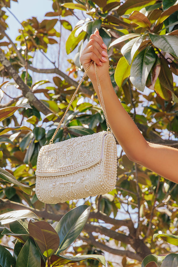 Vacay Mode Embellished Purse in White Image - 1