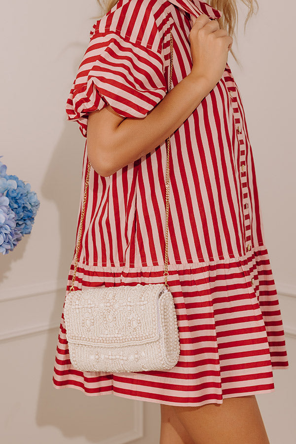 Vacay Mode Embellished Purse in White Image - 1