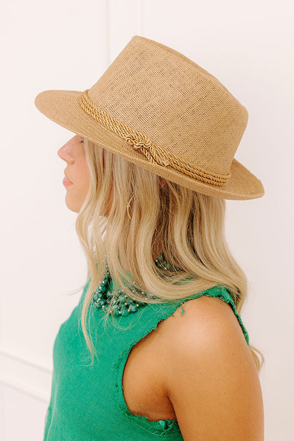 Coastal Cruise Raffia Woven Hat in Tan