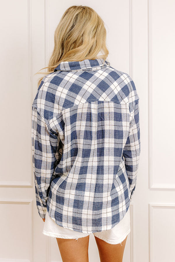 Countryside Charm Oversized Plaid Button Up