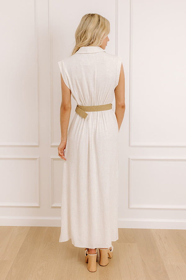 Oceanfront Views Embroidered Linen-Blend Midi Dress L-XL / oatmeal Oceanfront Views Embroidered Linen-Blend Midi Dress L-XL / oatmeal