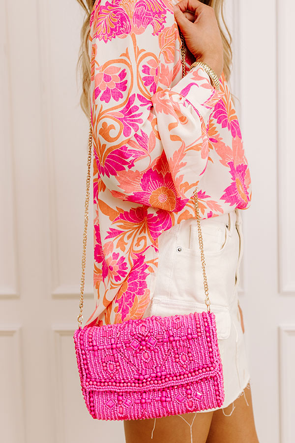 Vacay Mode Embellished Purse in Pink
