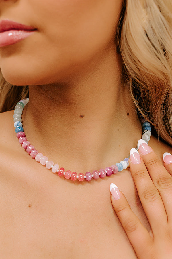 Calm Energy Semi Precious Necklace in Pink