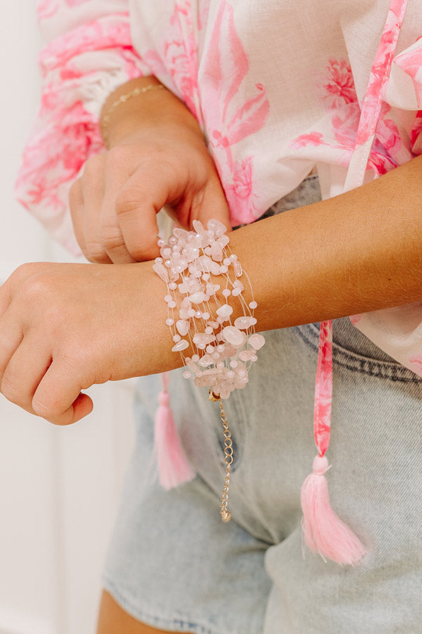 Final Touch Layered Bracelet in Rose Quartz