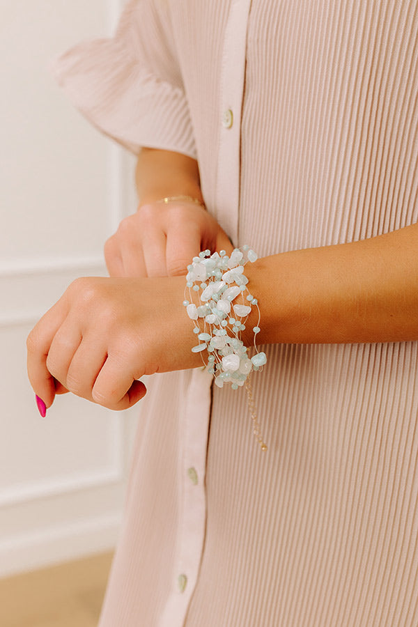 Final Touch Layered Bracelet in Light Blue