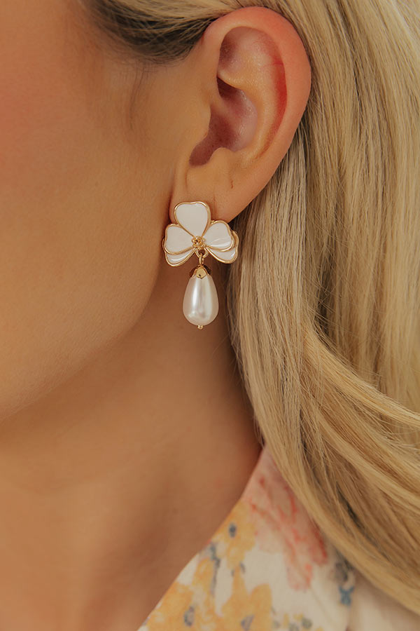 Garden Glam Earrings in White Image - 2