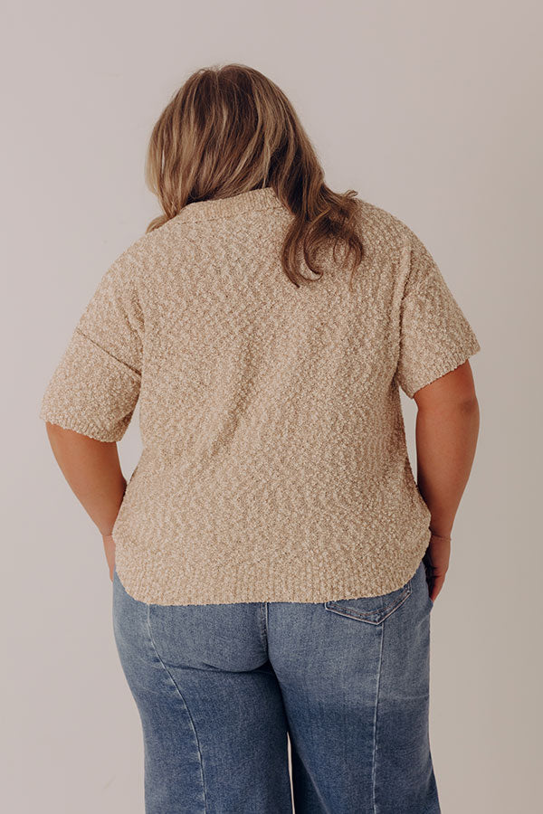 Latte Sippin Knit Button Up Curves Image - 5