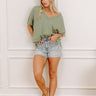 Just USA Libby High Waist Shorts in Light Wash Image - 1